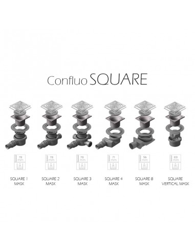 Confluo Square Vertical Mask Σιφώνι 15x15cm...