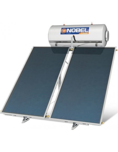 Nobel Classic 200Lt / 4m² Inox Τριπλής Ενέργειας Με Επιλεκτικό Συλλέκτη Με ΔΩΡΟ 2 Καλύμματα Συλλέκτη