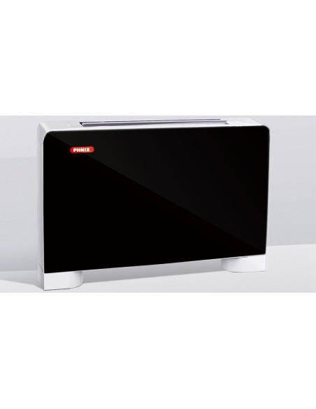 PHNIX PFP-080 CB Μαύρο Fan Coil Glass Δαπέδου - Οροφής