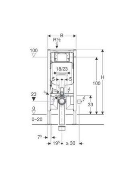 Geberit Sigma Line Duofix System 111 .796.00.1 Καζανάκι Εντοιχισμού