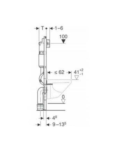 Geberit Delta Line Duofix System 458.127.00.1 Καζανάκι Εντοιχισμού
