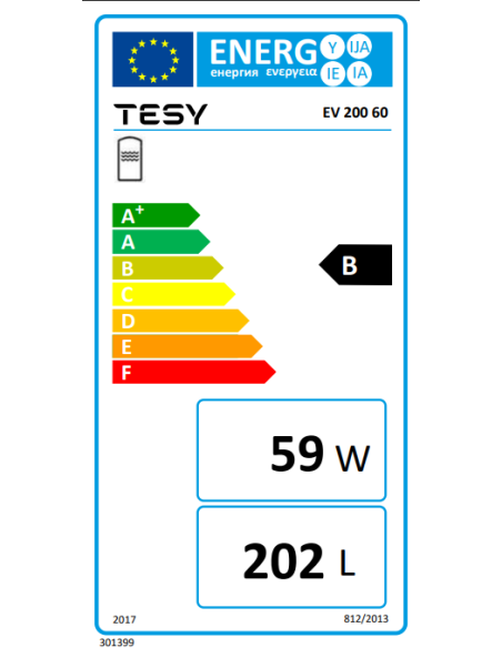 Tesy 200 Boiler Λεβητοστασίου Μονής Ενέργειας Χωρίς Εναλλάκτη 200Lt